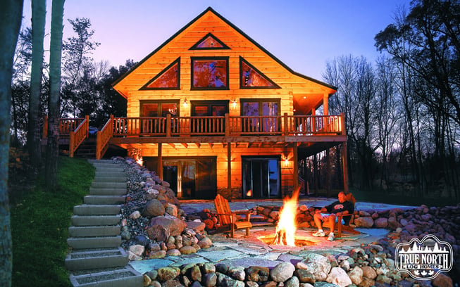 Fireside by a True North Log Home